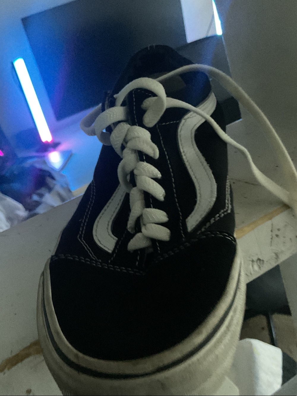 Vans Kids Black and White Old Skool Lace-Up Sneakers